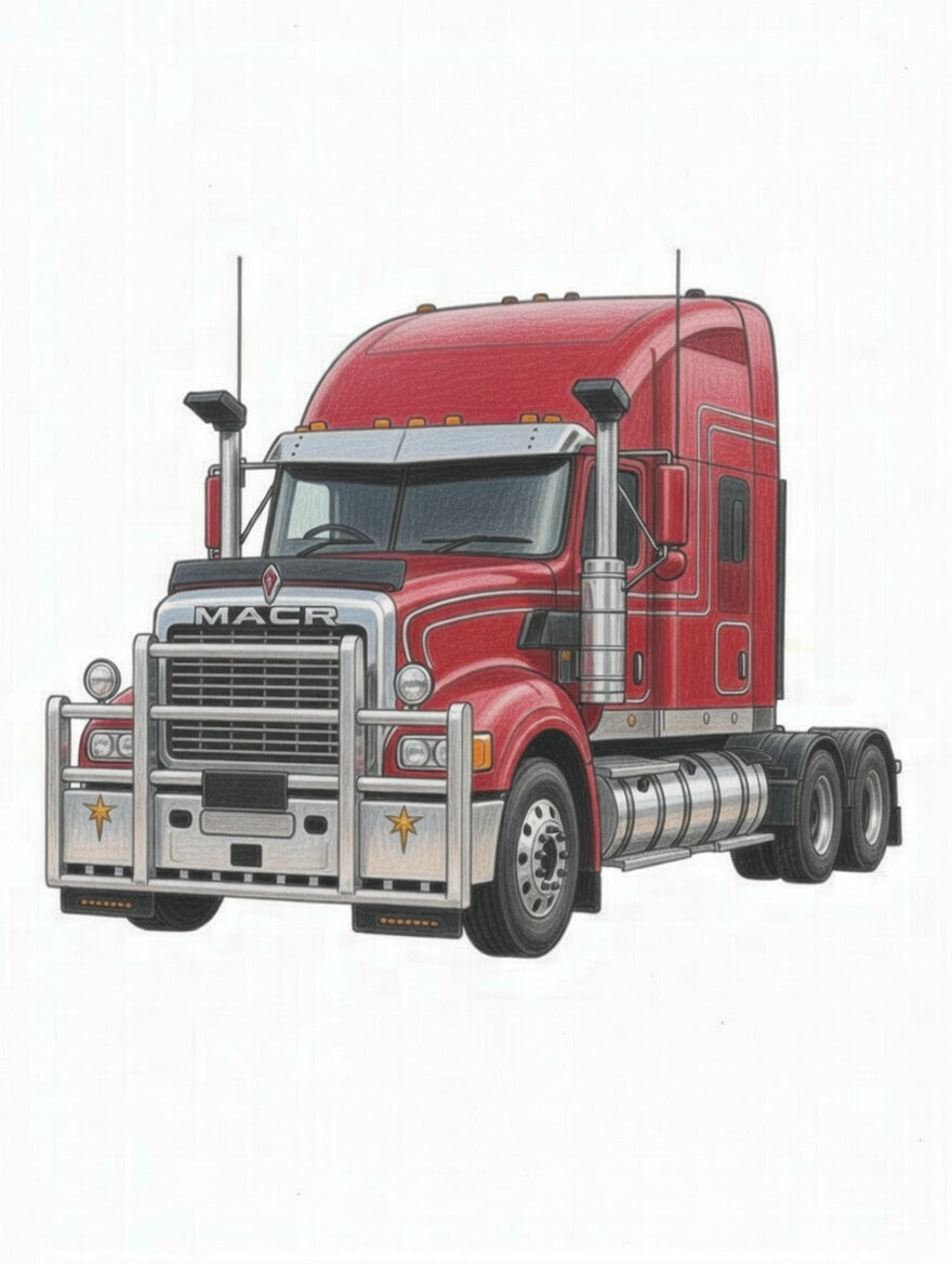 Truck Drawings Bundle 5 Just Macks