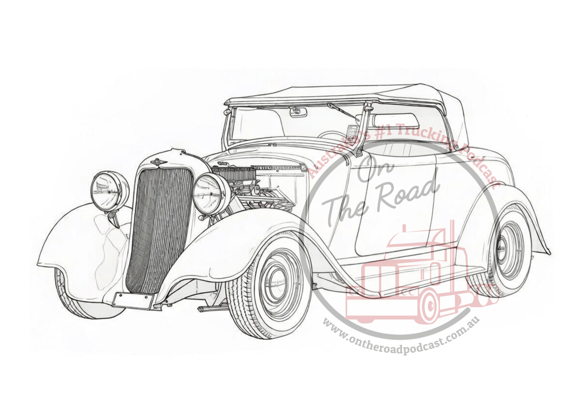10 Hot Rods to colour in