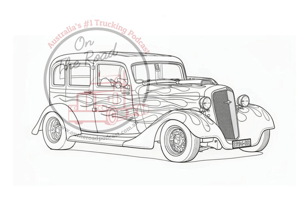 10 Hot Rods to colour in