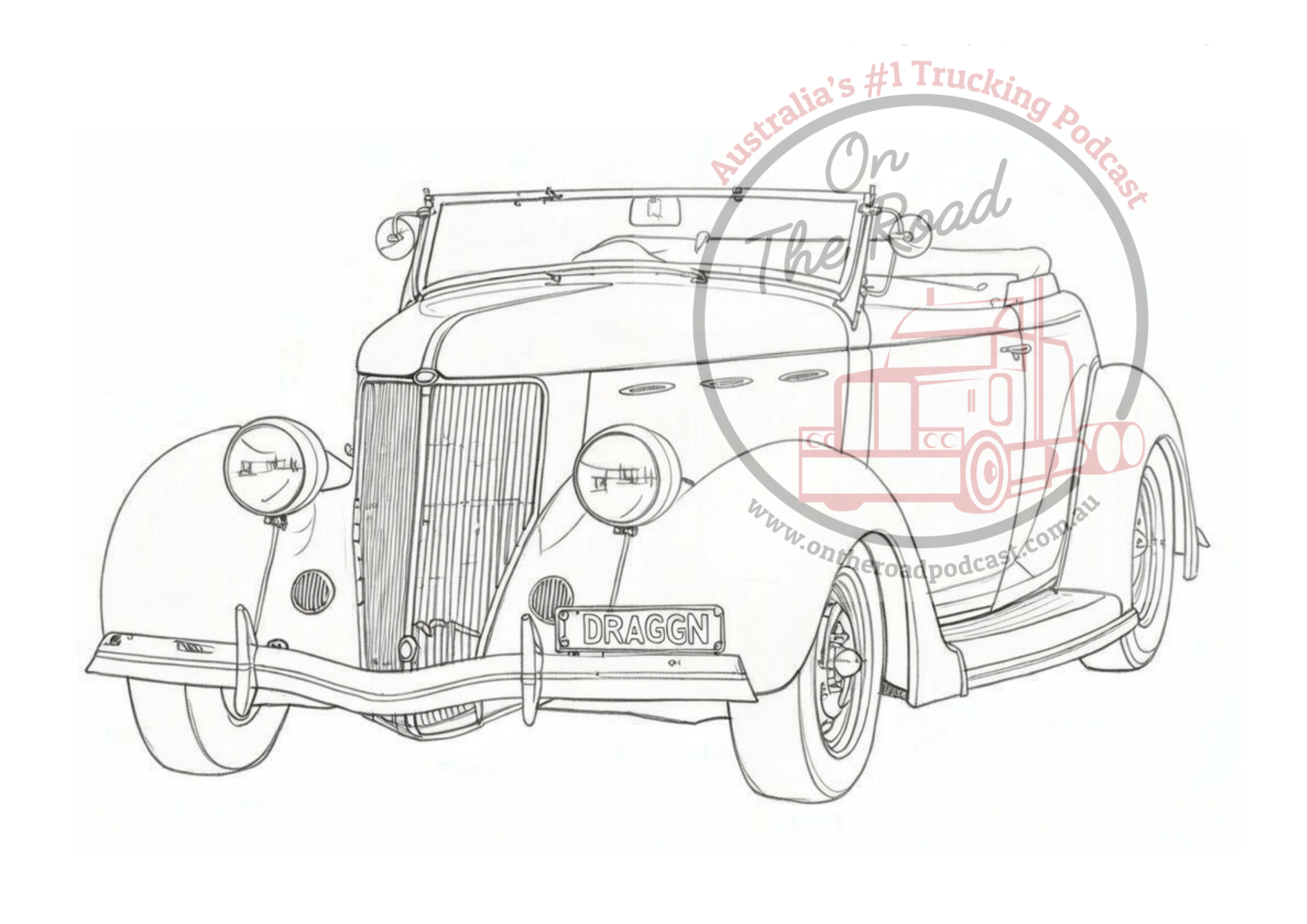 10 Hot Rods to colour in