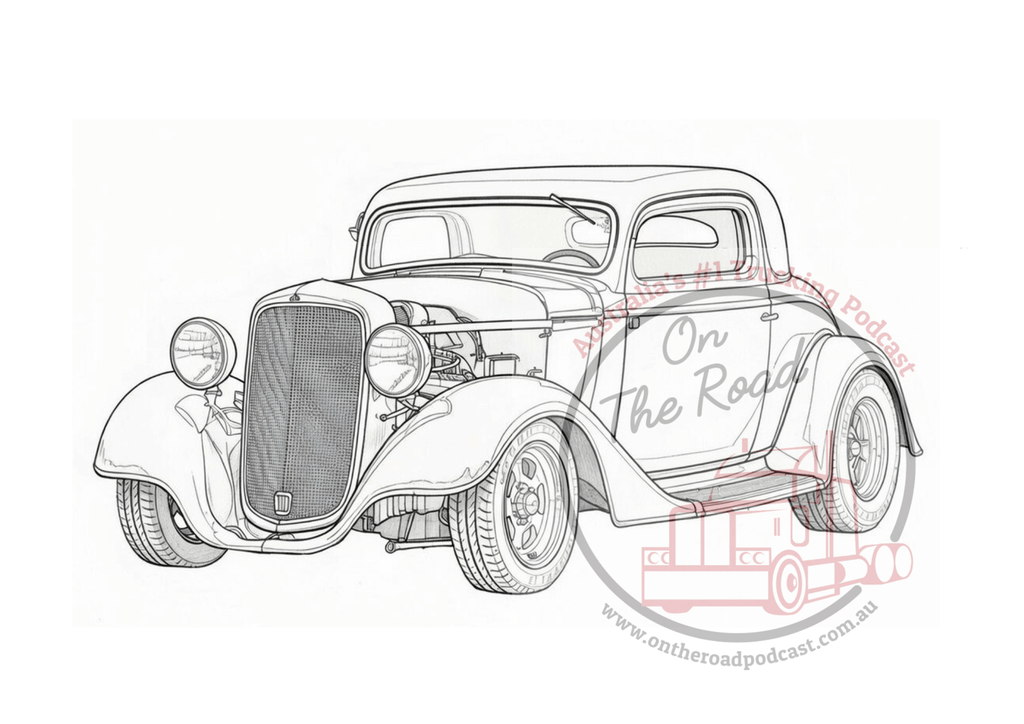 10 Hot Rods to colour in