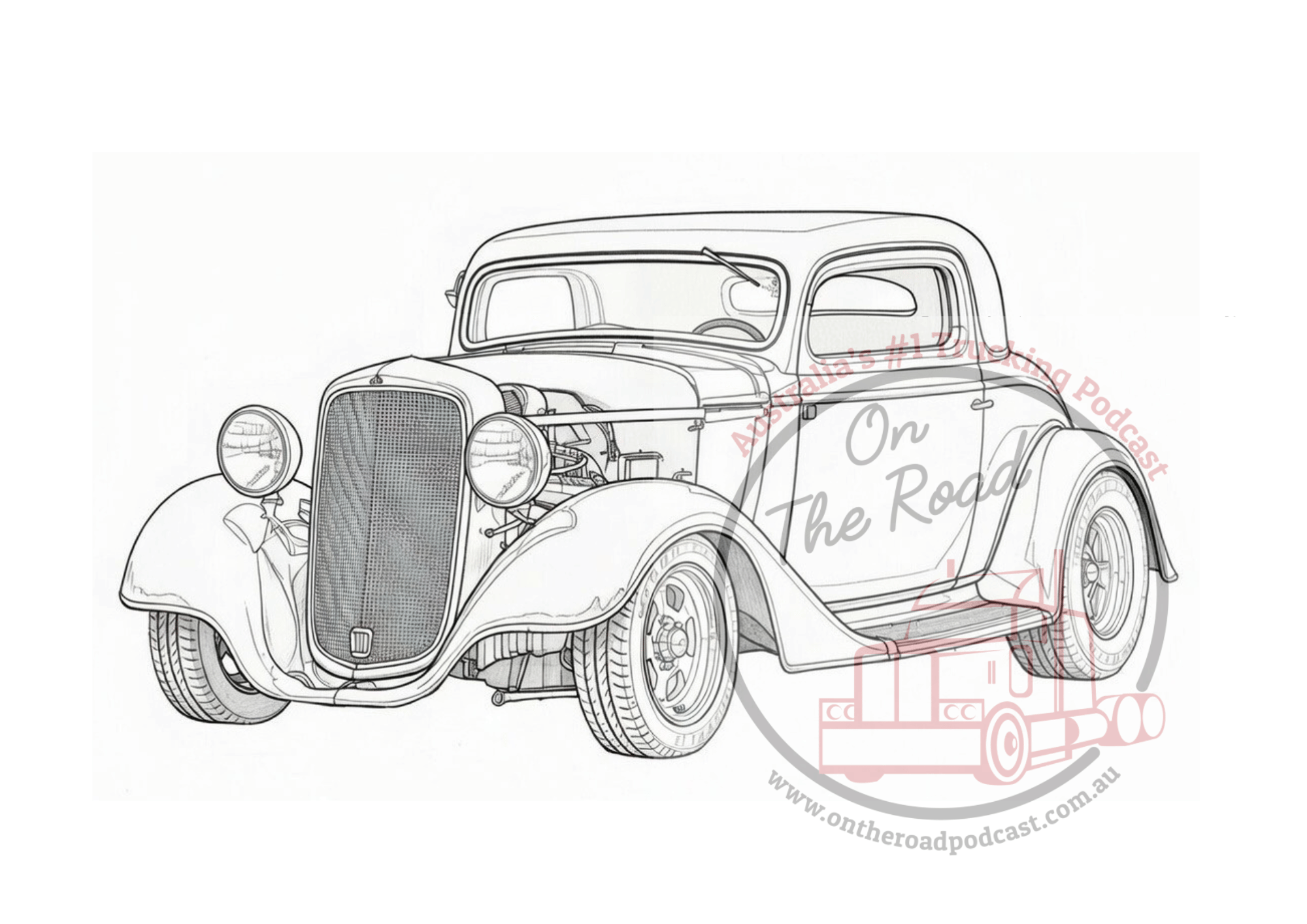 10 Hot Rods to colour in