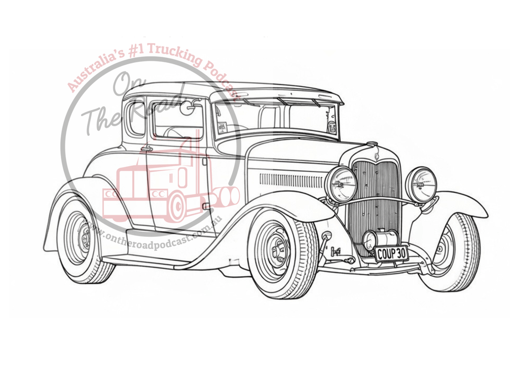 10 Hot Rods to colour in