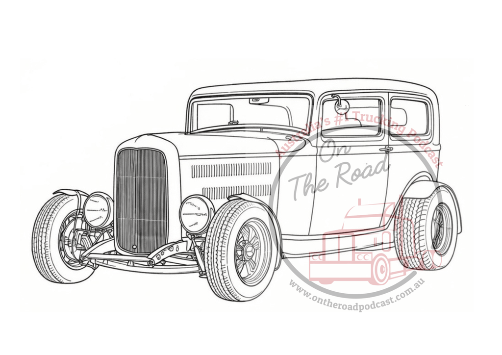 10 Hot Rods to colour in