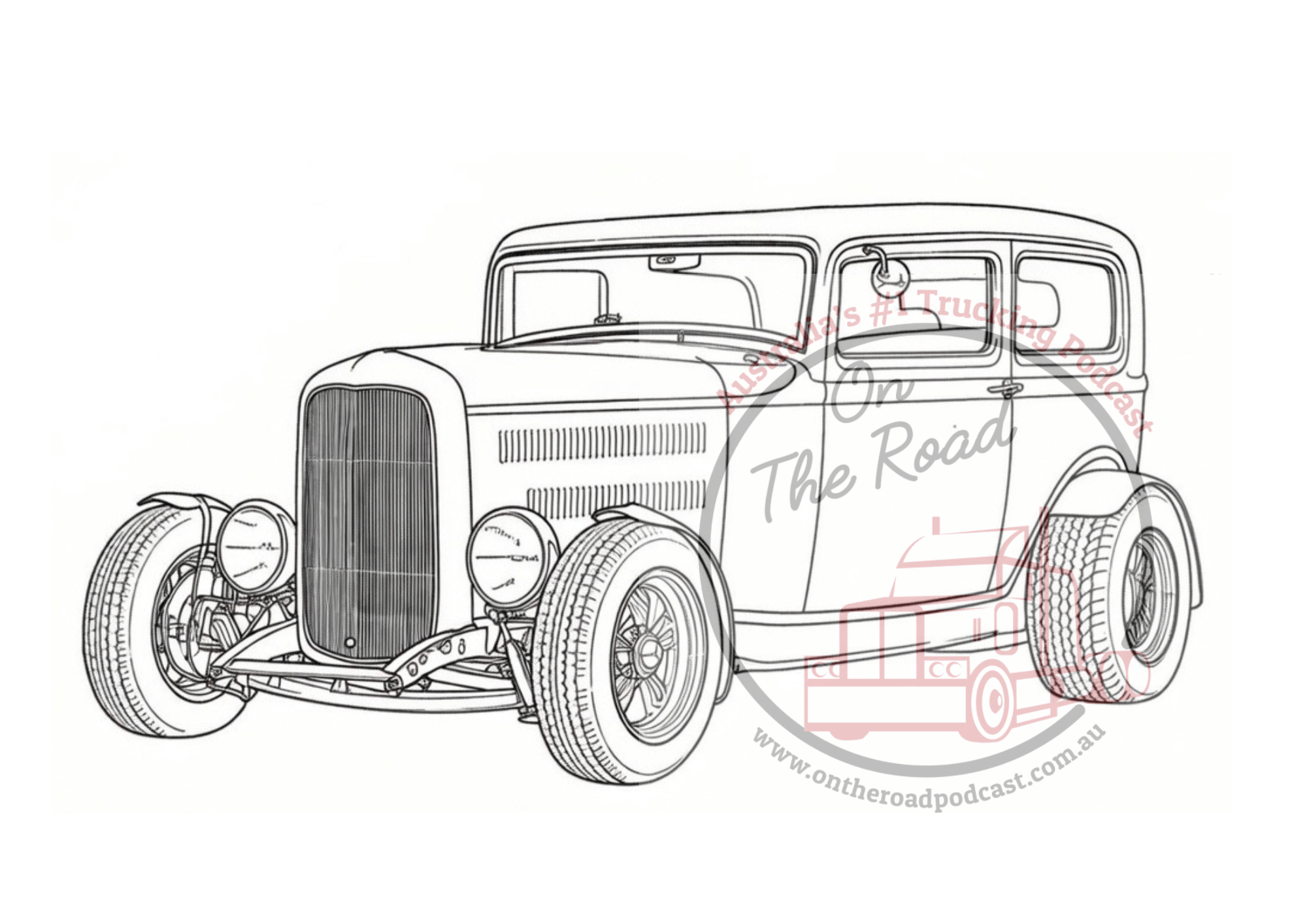 10 Hot Rods to colour in